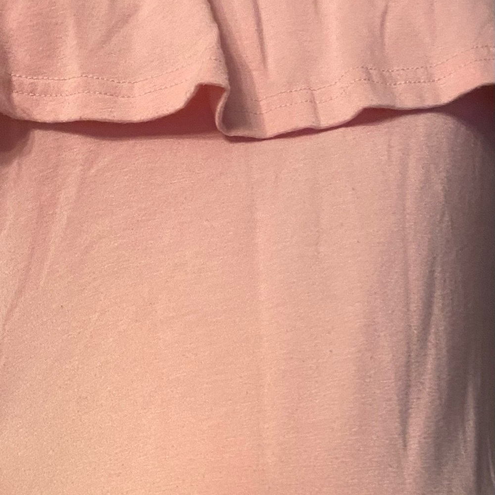 Pink Off-Shoulder Ruffle Maternity Dress - Picture 3 of 3